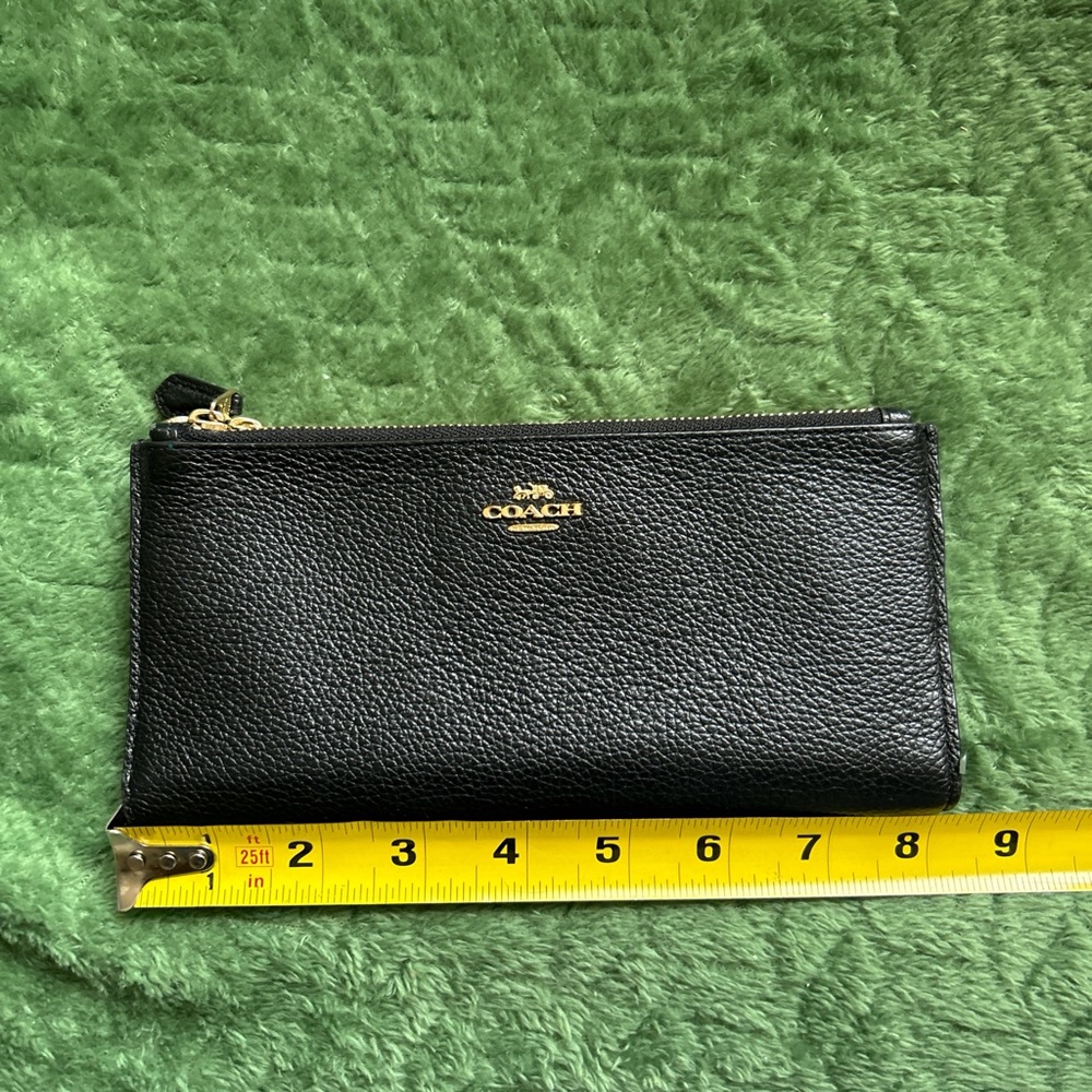 Coach Black Leather Zip Wallet